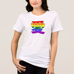 LGBTQ LOVE in Kanji and Chinese Love is Love Pride Tri-Blend Shirt