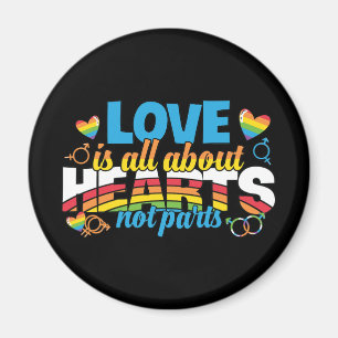 LGBTQ - Love Is All About Hearts Magnet