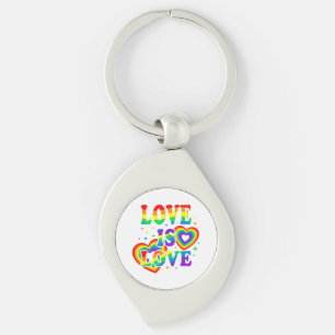 LGBTQ Love is Love Gay Pride LGBT Rainbow Flag Key Ring
