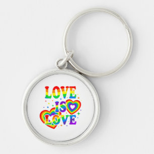 LGBTQ Love is Love Gay Pride LGBT Rainbow Flag Key Ring