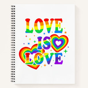 LGBTQ Love is Love Gay Pride LGBT Rainbow Flag Notebook
