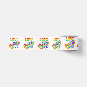 LGBTQ Love is Love Gay Pride LGBT Rainbow Flag Satin Ribbon