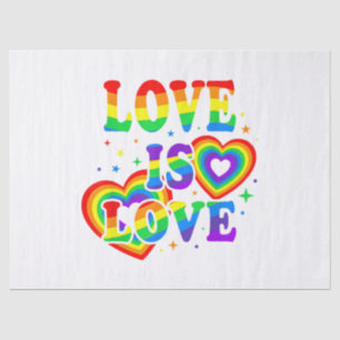 LGBTQ Love is Love Gay Pride LGBT Rainbow Flag Tissue Paper