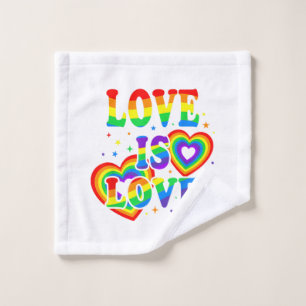 LGBTQ Love is Love Gay Pride LGBT Rainbow Flag Wash Cloth