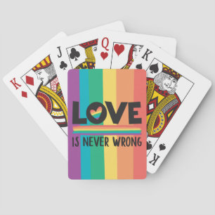 LGBTQ love is never wrong pride month Playing Cards