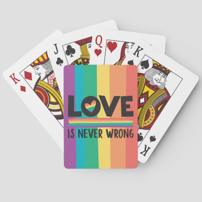 LGBTQ love is never wrong pride month Playing Cards (Back)