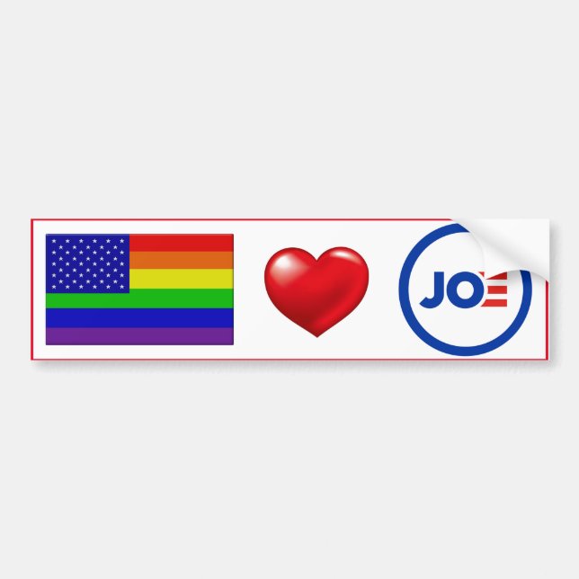 LGBTQ Love Joe Biden! Bumper Sticker (Front)