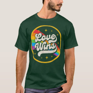 LGBTQ Love Wins Gay Pride LGBT Ally Rainbow Flag V T-Shirt