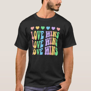 Lgbtq Love Wins Gay Pride Lgbt Rainbow Flag Retro  T-Shirt