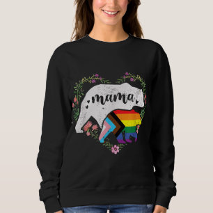 LGBTQ Mama Bear Progress Pride Flag Gay Equal Righ Sweatshirt