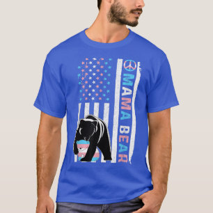 LGBTQ Mama Bear Transgender American Flag Pride Mo T-Shirt