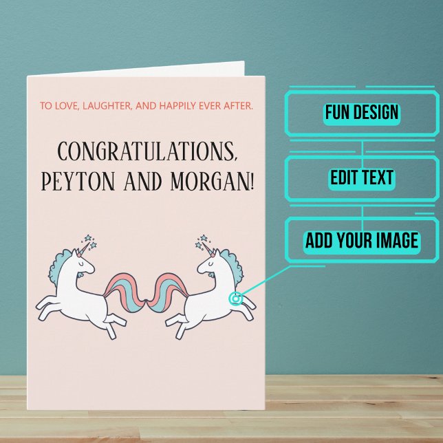 LGBTQ Non Gendered Wedding Day Congratulations Card (Send your love and congratulations with a modern and unique twist.)