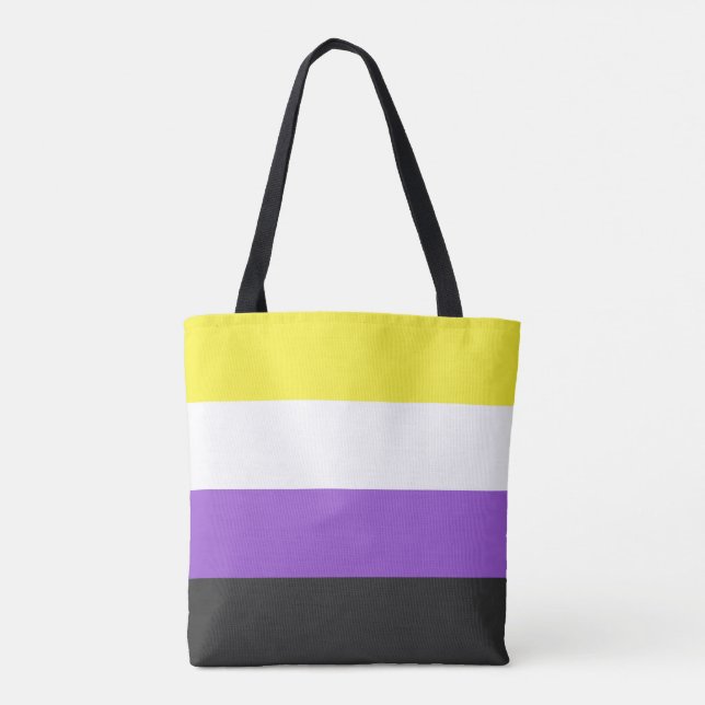 LGBTQ Nonbinary Pride Flag Tote Bag (Back)