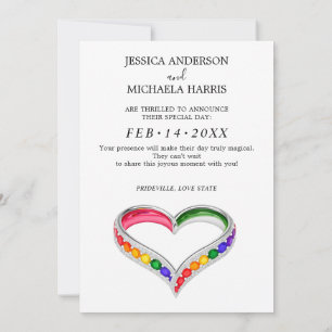 🌈 🐦 LGBTQ Painted With Love wedding  Save The Date