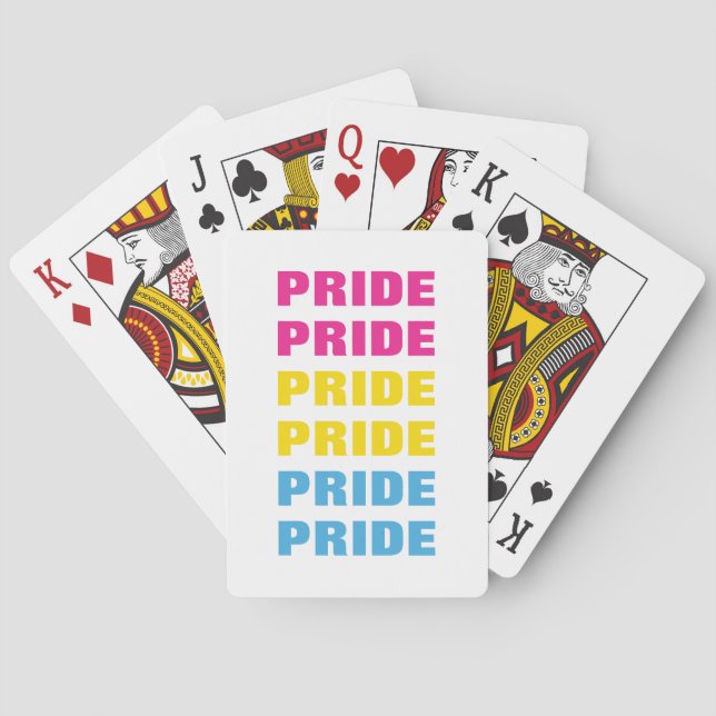 LGBTQ Pansexual Pride Customisable Repeated Text Playing Cards (Back)