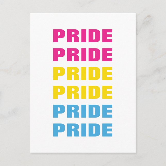 LGBTQ Pansexual Pride Customisable Repeated Text Postcard (Front)