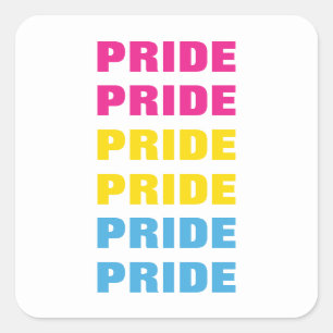 LGBTQ Pansexual Pride Customisable Repeated Text Square Sticker
