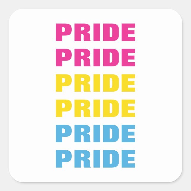 LGBTQ Pansexual Pride Customisable Repeated Text Square Sticker (Front)