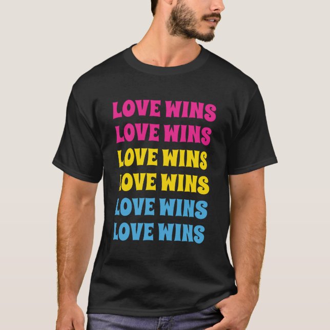 LGBTQ Pansexual Pride Customisable Repeating Text T-Shirt (Front)