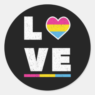 LGBTQ Pansexual Pride Flag Distressed Grunge Love Classic Round Sticker