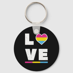 LGBTQ Pansexual Pride Flag Distressed Grunge Love Key Ring