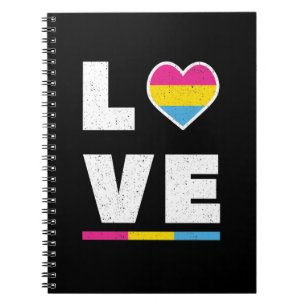 LGBTQ Pansexual Pride Flag Distressed Grunge Love Notebook