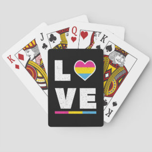 LGBTQ Pansexual Pride Flag Distressed Grunge Love Playing Cards