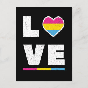 LGBTQ Pansexual Pride Flag Distressed Grunge Love Postcard