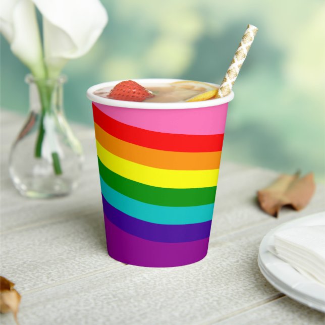 LGBTQ Party Rainbow Flag Gay Pride LGBT Paper Cup (Insitu)