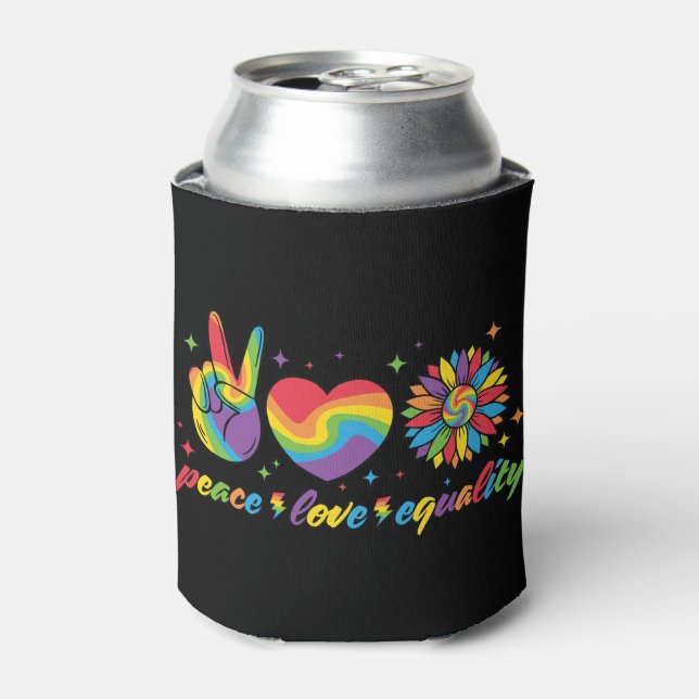 LGBTQ - Peace, Love, Equality Can Cooler (Can Front)