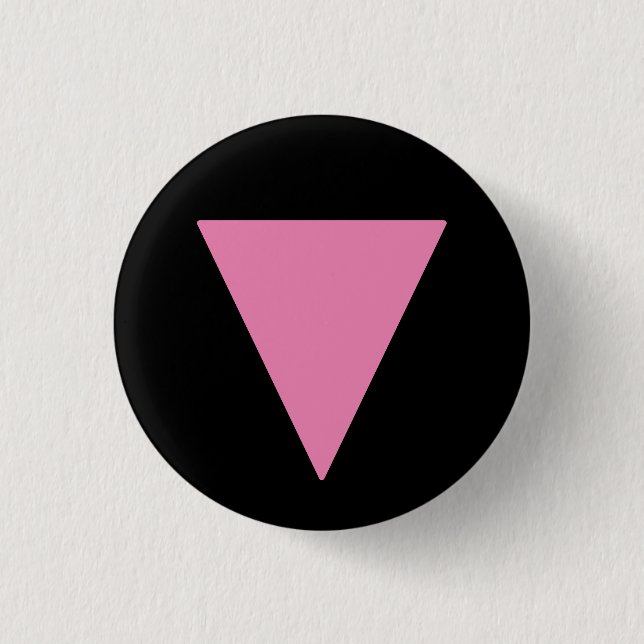 LGBTQ+ Pink Triangle 3 Cm Round Badge (Front)