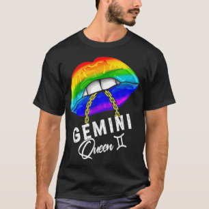 LGBTQ Pisces Queen Lips Zodiac Rainbow Gay Pride F T-Shirt