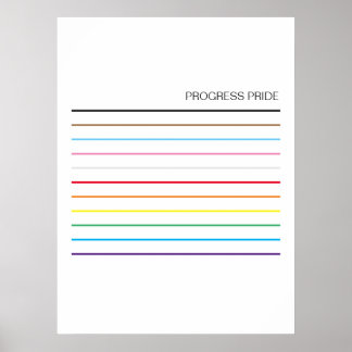 LGBTQ Plain Pride Rainbow colours Progress Pride Poster