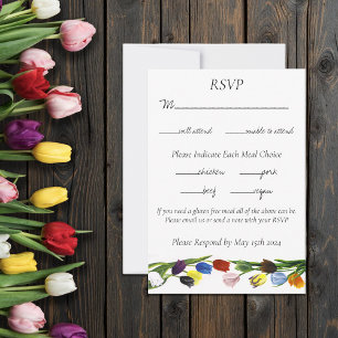 LGBTQ plus Tulip Flowers RSVP Card