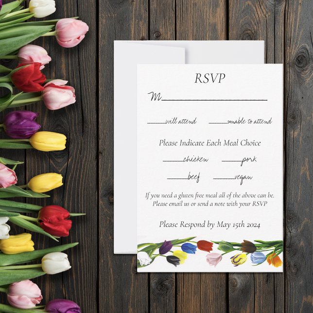 LGBTQ plus Tulip Flowers RSVP Card (Creator Uploaded)