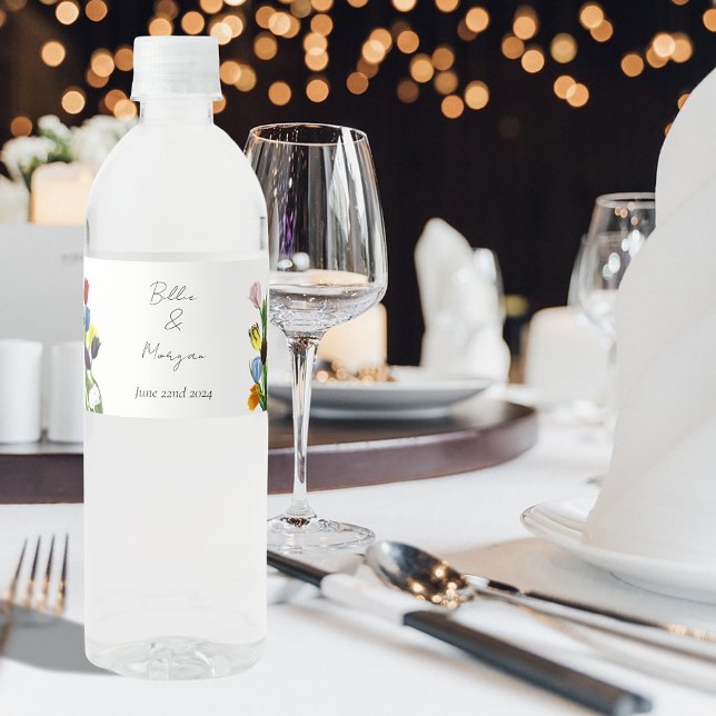 LGBTQ plus Tulips Flower Water Bottle Label (Creator Uploaded)