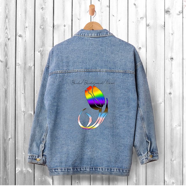 LGBTQ plus Tulips Flowers Denim Jacket (Creator Uploaded)