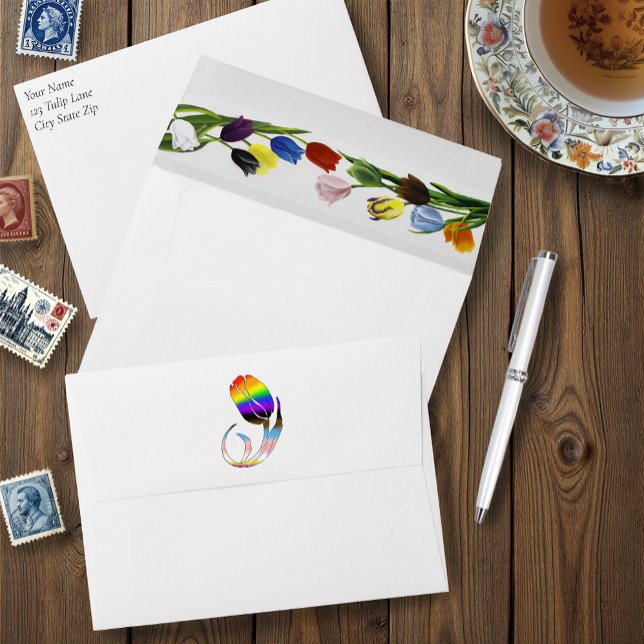 LGBTQ plus Tulips Flowers Envelope (Creator Uploaded)