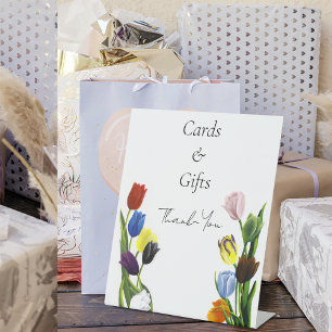 LGBTQ plus Tulips Flowers Pedestal Sign