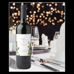 LGBTQ plus Tulips Flowers Wine Label