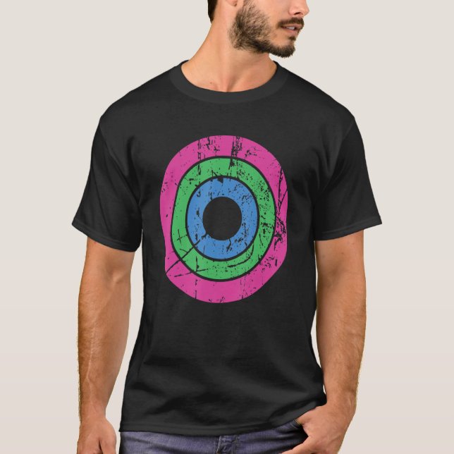 Lgbtq Polysexual Pride Flag Circle   Lgbtqia+ Poly T-Shirt (Front)