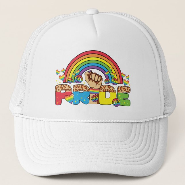 LGBTQ - Pride and Rainbow Trucker Hat (Front)