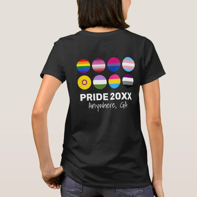 LGBTQ+ Pride (Back Image For Dark Colours ) Custom T-Shirt (Back)