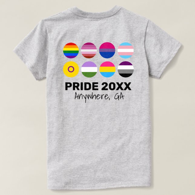 LGBTQ+ Pride (Back Image For Light Colours ) Custo T-Shirt (Design Back)
