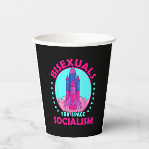 LGBTQ Pride Bisexuals For Space Socialism T-Shirt Paper Cups
