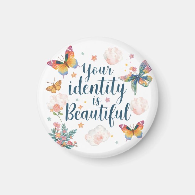 LGBTQ+ Pride Butterfly Quote Magnet (Front)