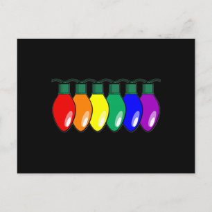 LGBTQ Pride Christmas Lights Postcard