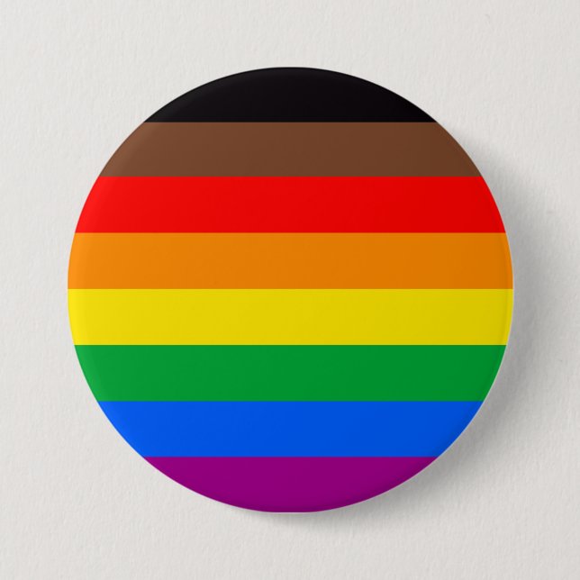 LGBTQ Pride Flag (8 Stripes) 7.5 Cm Round Badge (Front)