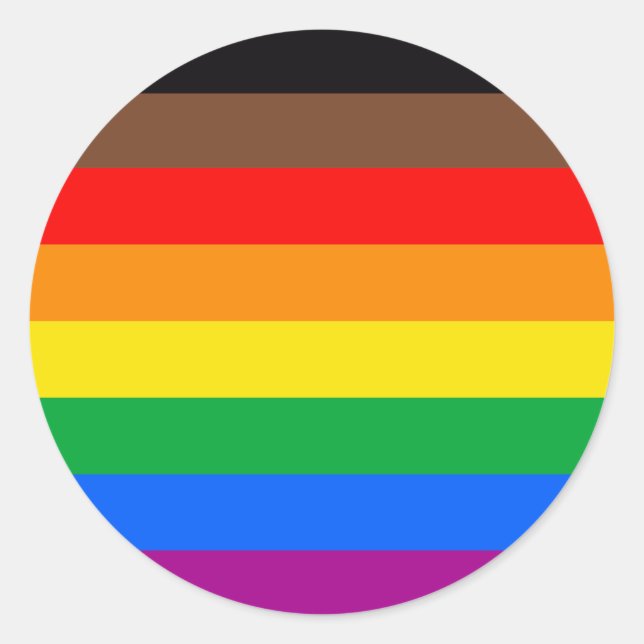 LGBTQ Pride Flag (8 Stripes) Classic Round Sticker (Front)