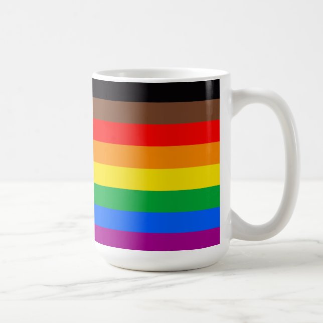 LGBTQ Pride Flag (8 Stripes) Coffee Mug (Right)